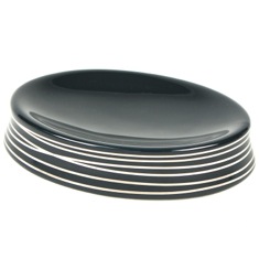 Countertop Anthracite and Silver Finish Round Soap Holder